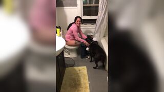 girl poop with no toiletpaper