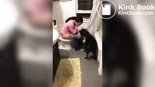 girl poop with no toiletpaper