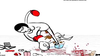 Girl beats up and craps on guy for 2 minutes