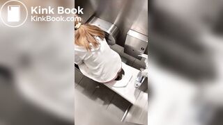 Woman grunts while pooping