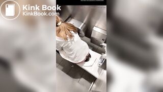 Woman grunts while pooping
