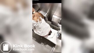 Woman grunts while pooping