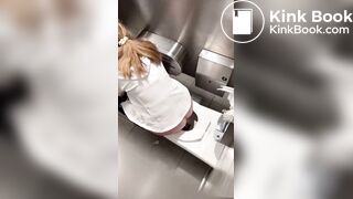 Woman grunts while pooping