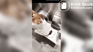 Woman grunts while pooping