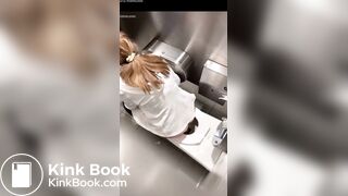 Woman grunts while pooping
