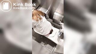 Woman grunts while pooping