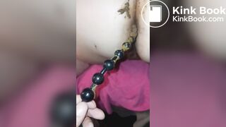 part 2 of this nasty messy pawg shitting out anal beads