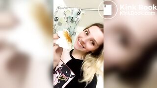 Smelling poopy toilet paper..