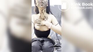 Poops and smears face