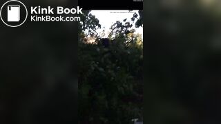 Girl pooping in bush