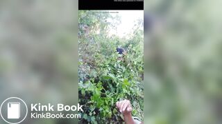 Girl pooping in bush