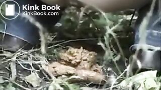 Girls pooping in the woods..
