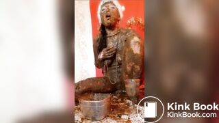 Christmas girl shitting and vomitting