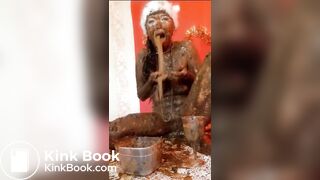 Christmas girl shitting and vomitting