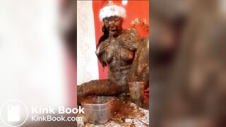 Christmas girl shitting and vomitting