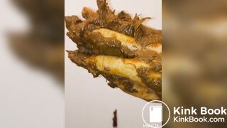 japanese girl put hand in pooped plastic glove 2