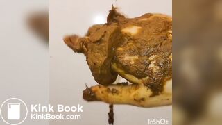 japanese girl put hand in pooped plastic glove 2