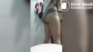 Hot Latin woman poops her purple panties - video 2