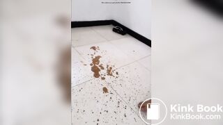 Hot latina sharts spraying her liquid diarrhea indoors