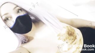 scat, prolapse, banana, shitty pussy