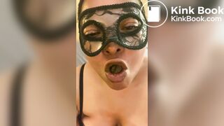 The perfect combo for a female toilet: scat and wine!