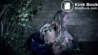 Desperate woman poops outside (scene)