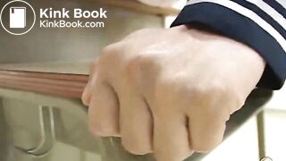 asian girl diarrhea's her panties in a classroom