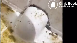 Evil Girl Sprays Her Shit All Over The Public Toilet
