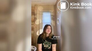 Girl pooping on the toilet TikTok