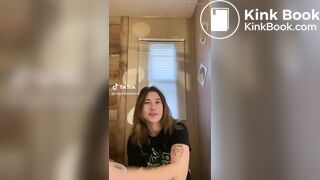 Girl pooping on the toilet TikTok