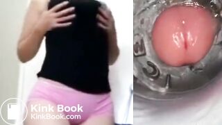 Fleshlight creampie to liquid shit