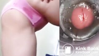 Fleshlight creampie to liquid shit