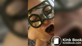 Yuna washes down her scat meal with mouthfuls of piss