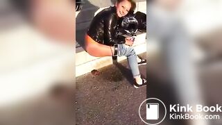 Hot girl shitting in the streets