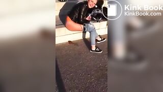 Hot girl shitting in the streets