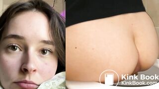 Girl Pooping on Toilet Close-Up POV Face (Collage Edit)
