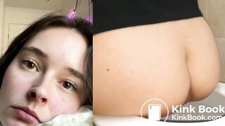 Girl Pooping on Toilet Close-Up POV Face (Collage Edit)