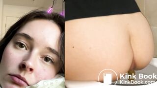 Girl Pooping on Toilet Close-Up POV Face (Collage Edit)