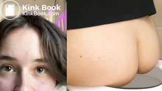 Girl Pooping on Toilet Close-Up POV Face (Collage Edit)