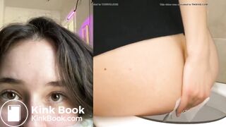 Girl Pooping on Toilet Close-Up POV Face (Collage Edit)