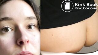 Girl Pooping on Toilet Close-Up POV Face (Collage Edit)