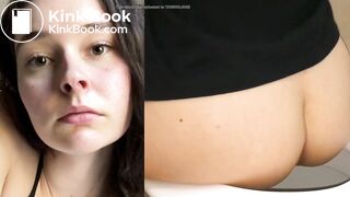 Girl Pooping on Toilet Close-Up POV Face (Collage Edit)