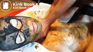 Enjoying poop covered cock in her pussy