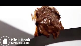 Closeup of ultra thick log dropping