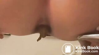 Lesbian girls scat in bathroom