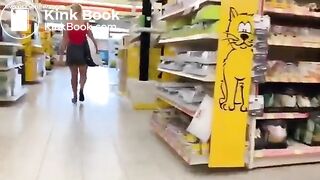 Busty milf shit in the store