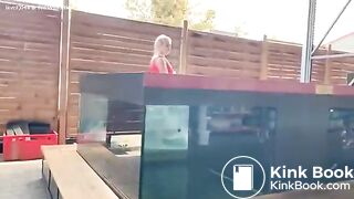 Busty milf shit in the store