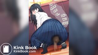 Girl fart and poop animated
