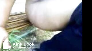 bbw poop in backyard