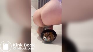 girl shitting in bowl